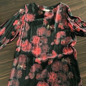 Zimmerman Black Red 3/4 Sleeve Rayon Mini Dress Size 2 US size 8